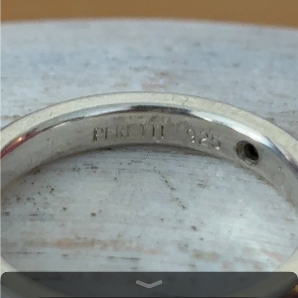 Tiffany & Co. Elsa Peretti Sapphire Sterling Silver Stacking Ring Band Size 4 - Picture 8 of 14